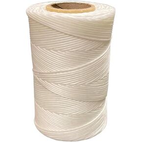 Premium Quality Waxed Twine Lacing Cord - 9-Ply with 160 LBS Tensile Strength, ANTI-SLIP KNOTSFRAY ENDS, 100 Polyester White Cable Tie Down Wax String for Indoor Outdoor Use - (182.5 Yards)