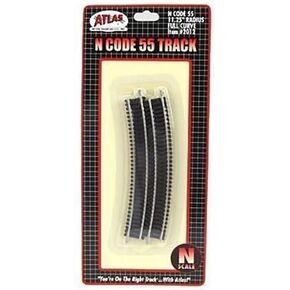 N Code 55 Nickel Silver 11.25" Radius Full Section Track (6) Atlas Trains