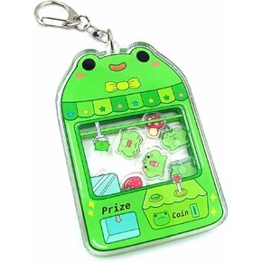 Cute Claw Game Machine Frog Keychain Shaker Charm for Bag Backpack Jewelry Accessory