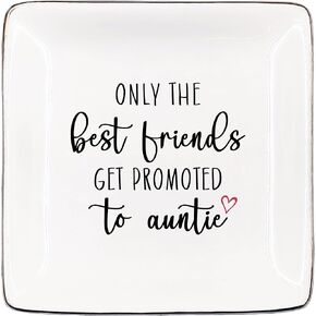 Only The Best Friends Get Promoted to Auntie Jewelry Dish, Aunt Gifts from Niece, Aunt Jewelry Tray, Funny Pregnancy Announcement Gifts for New Auntie, Earring Tray for Auntie Gifts Accessories
