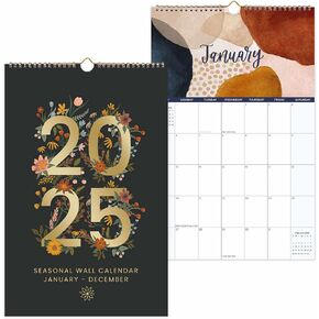 bloom daily planners 2025 Calendar Year Monthly Hanging Wall Calendar (January 2025 through December 2025) - Large 11" x 17" - Seasonal