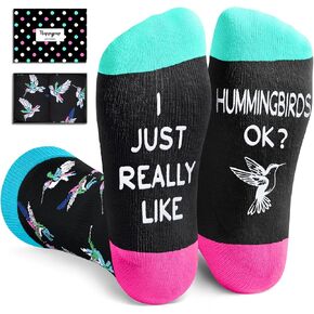 HAPPYPOP Hummingbird Gifts for Women - Funny Bird Socks for Men, Hummingbird Gifts for hummingbird lovers, Hummingbird Socks Unisex Birds Socks