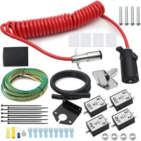 Towed Vehicle Wiring Kit, 6 to 7 Way Power Cord Diodes Ring Terminal Ties Wire Connectors, Replacement for Roadmaster 15267 Jeep Ford Chevrolet GMC Dodge Toyota