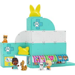Tile Town Pet Vet Magnetic Tiles Construction Building Playset + Figures, Kids 3-6+, New Action Tiles for Action Play, Realistic Builds, Creative Toy, Great Gift for Boys & Girls