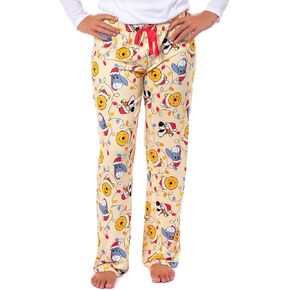 Disney Winnie The Pooh Women's Holiday Lights Character Design AOP Adult Lounge Sleep Pajama Pants
