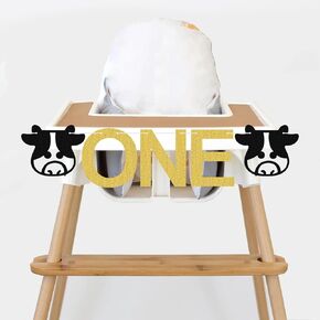Mustache One High Chair Banner - Mr Onederful 1st Birthday Highchair Bunting, Boy First Birthday Moustache Decor Banner (Mustache One)