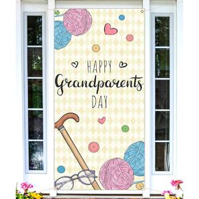 Nepnuser Happy Grandparents Day Door Cover School Event Sept Love Grandparents Party Decorations Backdrop Door Hanging Banner