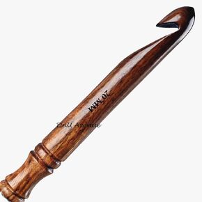 Wooden Ergonomic Crochet Hooks Set of 3 Hooks, Size 30 MM, 25 MM & 20 MM Handmade Crochet Hooks for Arthritic Hands Sustainable and Lightweight Crochet Tools Sheesham Wood (Combo of 3)