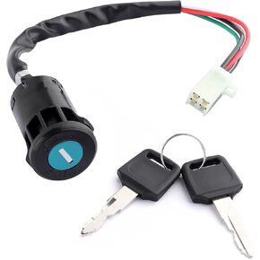 Ignition Switch with Key,Standard 4 Wire Ignition Lock Cylinder Fit for 50-250cc Motorcycle,Scooter,ATV,Pocket Bike,Dirt Bike,Motorcycle Accessories Ignition Switch Cylinder