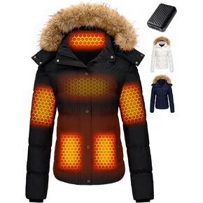 Wulcea Graphene Heated Jacket For Women 12V 18400mAh Fast Charge With Large Capacity