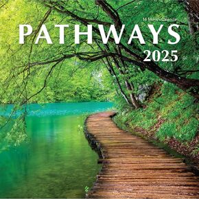 Pathways 2025 Hangable Monthly Wall Calendar Large Monthly Vacation Photo Gift Her Him National Parks Inspirational Motivational Organizing & Planning (2025 Pathways)