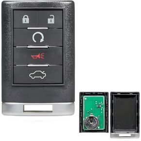 Replacement Keyless Entry Remote Car Key Fob OUC6000066 315MHz 5 Button for 2008 2009 2010 2011 2012 2013 Cadillac CTS (non-prox), 2007 2008 2009 Cadillac SRX (non-prox)
