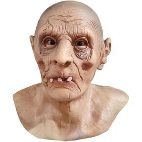 Realistic Dry Old Man Head Cover Halloween Vampire Cosplay Party Helmet Funny Old Man Monster Latex Masks Props