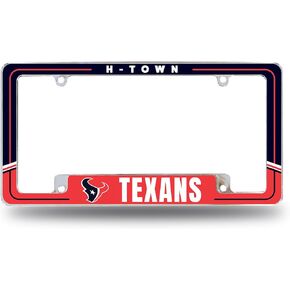 Rico Industries NFL Football Two-Tone 12" x 6" Chrome All Over Automotive License Plate Frame for Car/Truck/SUV