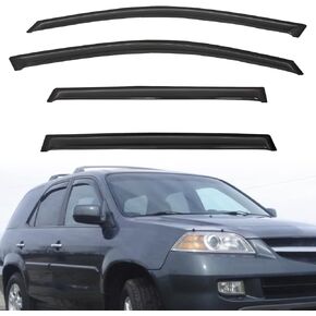 4pcs Out Channel Smoke Tint Rain Guard compatible with 2007-2013 MDX Tape-On Vent Deflector Window Visors Car Accessories