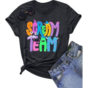 Halloween Shirt Scream Shirt Women Funny Halloween Party T-Shirt Cute Halloween Print Tops Ghost Letter Tee