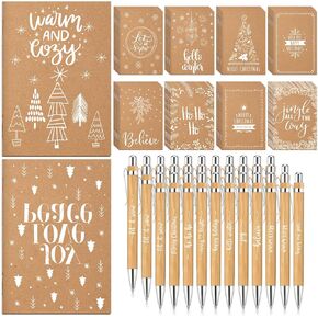 Fulmoon Inspirational Notepads and Pens Gifts for Christmas, Inspirational Mini Notebooks and Bible Verse Ballpoint Pens Bulk for Employee Coworker Team Christmas Party Game Gifts Favors(100 Sets)