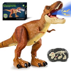 Tyrannosaurus Remote Control Dinosaur Toys for Kids 3-12, 2.4G Adjustable Speed T Rex Toys with Mist Spray, Light & Roar - RC Robot Dinosaur Christmas, Birthday Gifts for Boys Girls (Green)