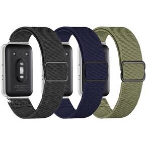 Compatible with Samsung Galaxy Fit 3 Nylon Elastic Bands,for Women Men,Stretchy Adjustable Breathable Fabric Sport Elastic Wristband for Samsung Galaxy Fit3 SM-R390