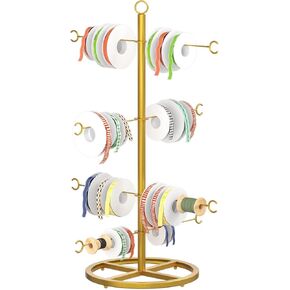 Ribbon Organizer,Ribbon Storage Organizer,4 Tier Ribbon Holder Organizer Rack,Metal Ribbon Organizer,Ribbon Holder for Craft Room,Cake Shop Flower Store