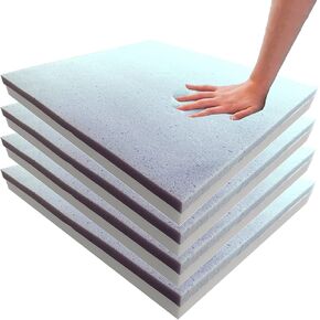 Foamma (4 Pack 2" x 20" x 20" Gel Memory Foam (High Density Base, Used for Chair Cushion Replacement, Dining Chairs, Wheelchair Seat Replacement)