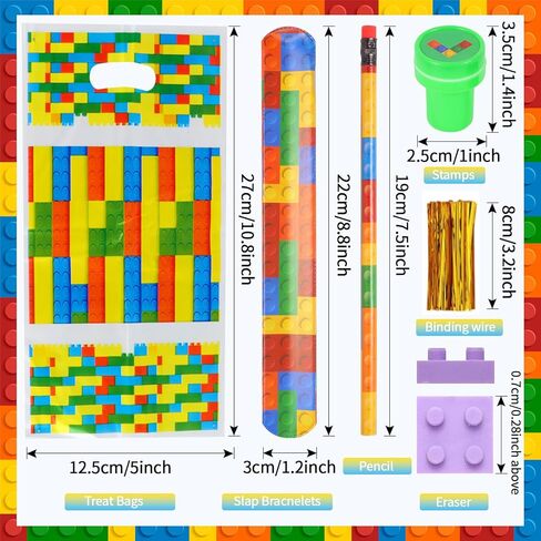 Kolewo4ever 320 قطعة بناء كتلة السائبة: بناء كتلة قلم رصاص ممحاة صفعة أساور طوابع علاج أكياس للفصول الدراسية هدية ألعاب جوائز مكافأة جوائز أحداث الكرنفال in Kuwait