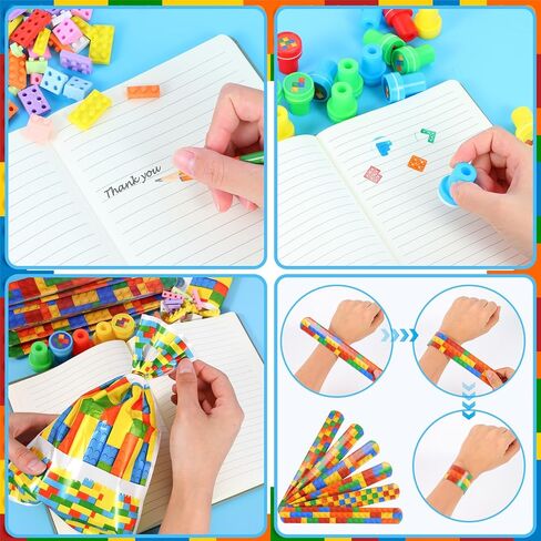 Kolewo4ever 320 قطعة بناء كتلة السائبة: بناء كتلة قلم رصاص ممحاة صفعة أساور طوابع علاج أكياس للفصول الدراسية هدية ألعاب جوائز مكافأة جوائز أحداث الكرنفال in Kuwait