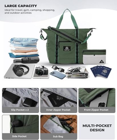 Lightweight Travel Bag for Men&Women Waterproof Overnight Bag With Removable Strap,Luggage Bag with Trolley Sleeve in Saudi Arabia