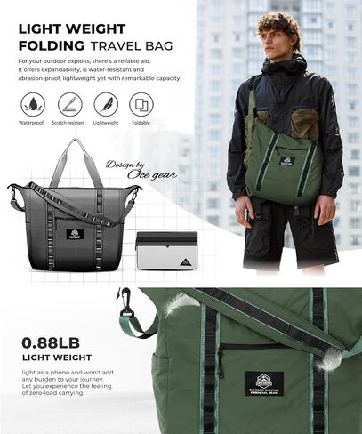 Lightweight Travel Bag for Men&Women Waterproof Overnight Bag With Removable Strap,Luggage Bag with Trolley Sleeve in Saudi Arabia