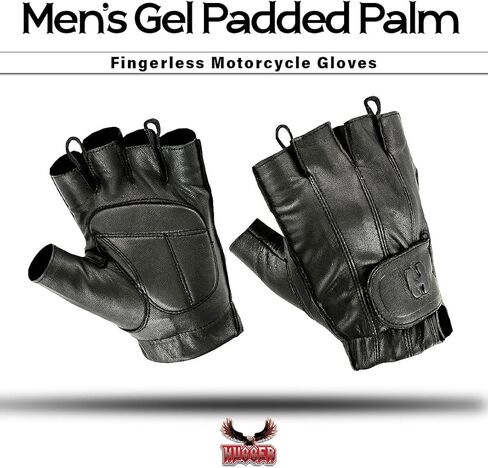 Hugger Men's Water Resistant Gel-Padded Palm Fingerless Motorcycle Gloves in Saudi Arabia