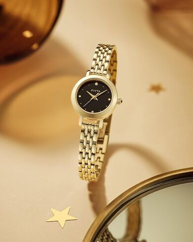 Venus Women's Watch, Stainless Steel Watch for Women with Steel | Link Remove Tools | or Leather Band, Crystal Encrusted, Gold Watches for Women with Gift Box for Women and Love Ones in Kuwait