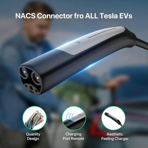 Level 2 Tesla Charger 40A 9.6KW EV Charger with NACS 240V NEMA 14-50 Plug Mobile Electric Car Charger 28FT Cable, Adjustable Current Smart Vehicle Charging Station for Tesla in Saudi Arabia