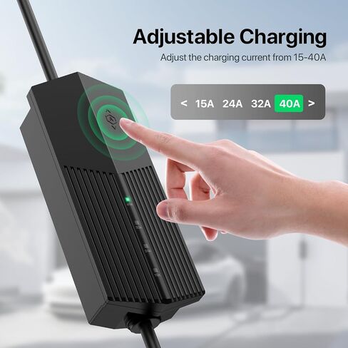 Level 2 Tesla Charger 40A 9.6KW EV Charger with NACS 240V NEMA 14-50 Plug Mobile Electric Car Charger 28FT Cable, Adjustable Current Smart Vehicle Charging Station for Tesla in Saudi Arabia