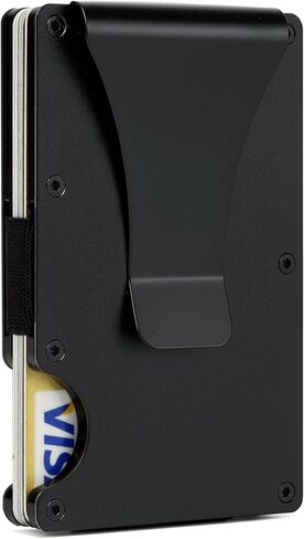 Carbon Fiber Minimalist Wallet for Men Credit Card Holder Money Clip & Cash Strap Slim RFID Mens Wallets(Matte Carbon Fiber) in Kuwait