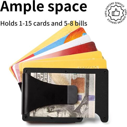 Carbon Fiber Minimalist Wallet for Men Credit Card Holder Money Clip & Cash Strap Slim RFID Mens Wallets(Matte Carbon Fiber) in Kuwait