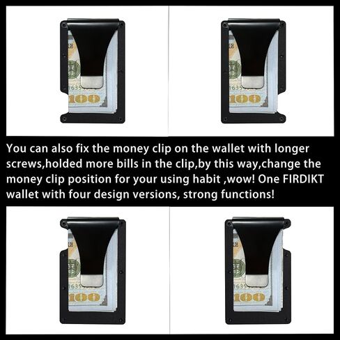 Carbon Fiber Minimalist Wallet for Men Credit Card Holder Money Clip & Cash Strap Slim RFID Mens Wallets(Matte Carbon Fiber) in Kuwait