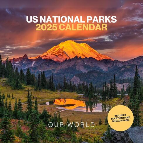 National Parks Calendar 2025 - Large 12 Month 2025 National Parks Wall Calendar Month to View - 2025 National Parks Calendar Made by Our World in Saudi Arabia