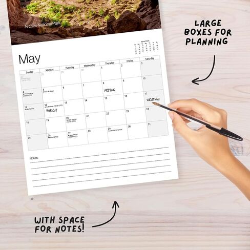 National Parks Calendar 2025 - Large 12 Month 2025 National Parks Wall Calendar Month to View - 2025 National Parks Calendar Made by Our World in Saudi Arabia