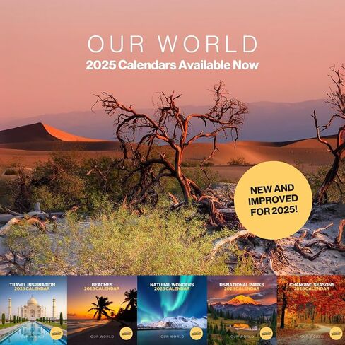 National Parks Calendar 2025 - Large 12 Month 2025 National Parks Wall Calendar Month to View - 2025 National Parks Calendar Made by Our World in Saudi Arabia