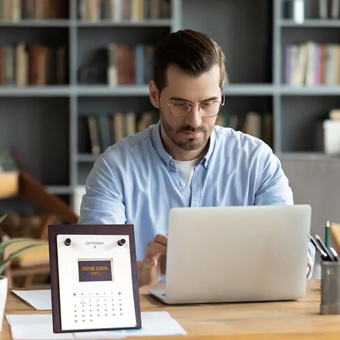 تقويم مكتب 2025، تقويم ديكور مكتب خشبي لمدة 12 شهرًا من يناير 2025 إلى ديسمبر 2025، تقويم سطح المكتب 7 بوصة × 8 بوصة للمعلمين والطلاب والفصول الدراسية وديكور المزرعة الريفية in Saudi Arabia
