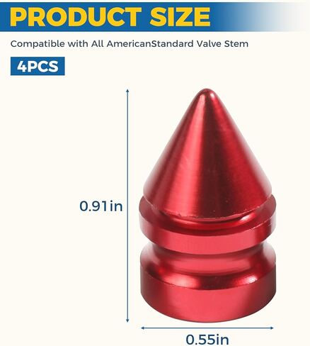 4PCS Tire Valve Caps,Car Accessories Valve Stem Caps,Dustproof Tire Stem Caps,Pointed Valve Stem Caps,Universal Car Tire Caps,Tire Air Cap,Fit for Cars Trucks Motorcycles SUVs Bikes (Multicolor) in Saudi Arabia