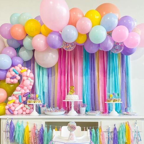 Large Crepe Paper Streamers 6 Rolls 2.2 Inch x 123 Ft/Roll Party Streamers for Party Backdrop Craft Tissue Paper Party Decorations Wedding Birthday Graduation Decor DIY Supplies - Macaron in Saudi Arabia