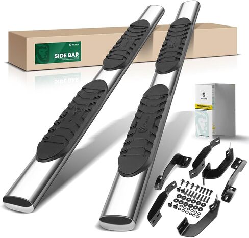 YHTAUTO 5 Inch Running Boards Side Steps Fit Toyota Tundra 2007-2021, Extended Cab, Oval Straight Stainless Steel Polished Chrome, Truck Cab Side Step Rails Off-Road Exterior Accessories, Set of 2 in Saudi Arabia