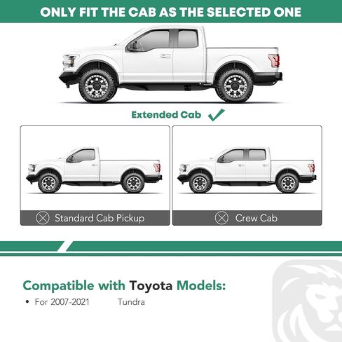 YHTAUTO 5 Inch Running Boards Side Steps Fit Toyota Tundra 2007-2021, Extended Cab, Oval Straight Stainless Steel Polished Chrome, Truck Cab Side Step Rails Off-Road Exterior Accessories, Set of 2 in Saudi Arabia