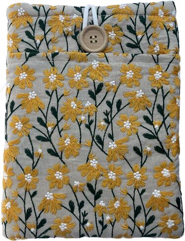 Embroidered White Daisy Book Sleeve. Book Cover/Protector in Kuwait