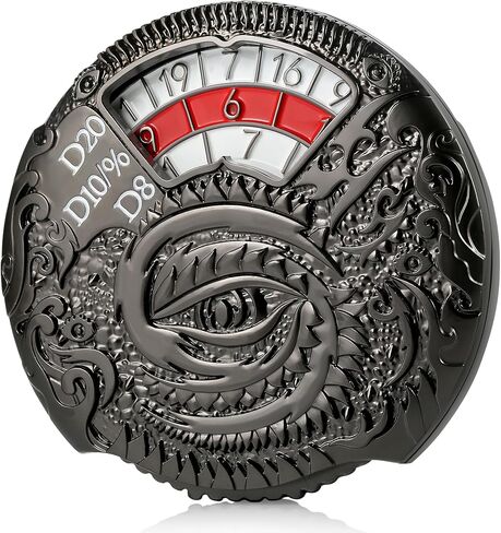 DND Spinner Metal Dice Set DNDND 7-in-1 Spinner D&D Dice Set with Luxurious Gift Box for Dungeons and Dragon and Tabletop Game (Silver with Red) in Kuwait