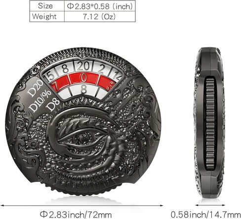 DND Spinner Metal Dice Set DNDND 7-in-1 Spinner D&D Dice Set with Luxurious Gift Box for Dungeons and Dragon and Tabletop Game (Silver with Red) in Kuwait