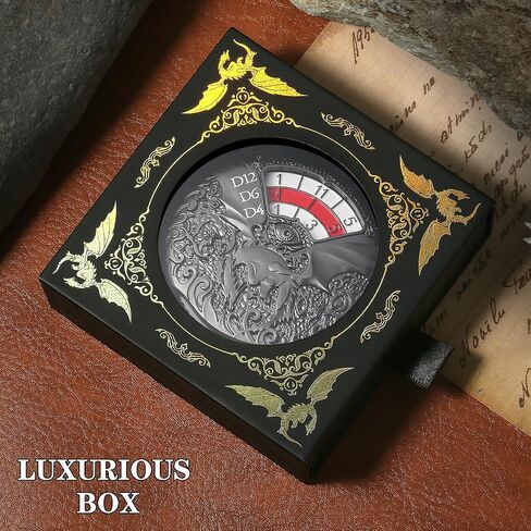 DND Spinner Metal Dice Set DNDND 7-in-1 Spinner D&D Dice Set with Luxurious Gift Box for Dungeons and Dragon and Tabletop Game (Silver with Red) in Kuwait