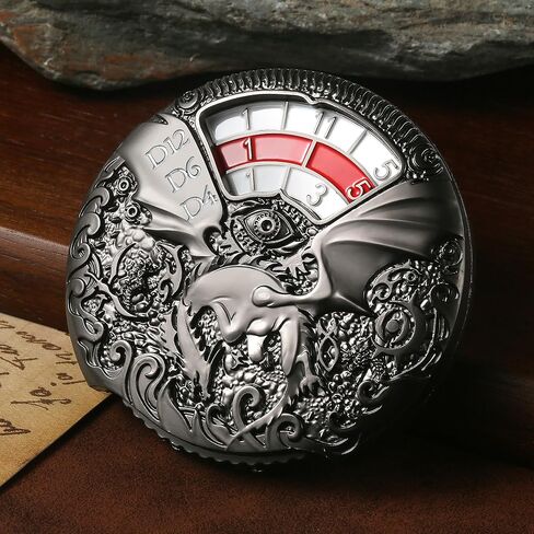 DND Spinner Metal Dice Set DNDND 7-in-1 Spinner D&D Dice Set with Luxurious Gift Box for Dungeons and Dragon and Tabletop Game (Silver with Red) in Kuwait