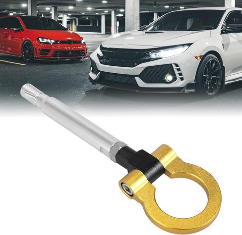 X AUTOHAUX Gold Tone Aluminum Alloy Front Bumper Trailer Ring Eye Towing Tow Hook Screw for Subaru Impreza WRX BRZ in Saudi Arabia